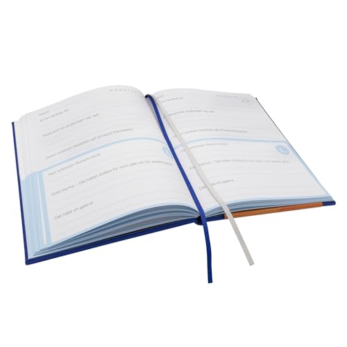 Idena 10857-5 Minute Diary in Blue, Gratitude Diary with 160 Pages, Mindfulness Diary Approx. 16 x 19.7 cm