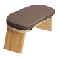 TFCFL Meditation Bench, Foldable& Ergonomic Meditation Stool, Bamboo Wood Kneeling Stool with Velvet Cushion, for Yoga or Sitting (Wood Color+ Coffee)