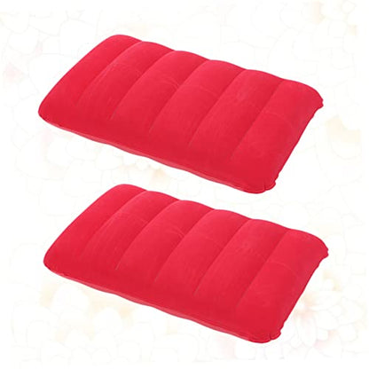2 Pcs PVC Flocking Inflatable Waist Cushion Pillow for Outdoor Camping Portable Travel Nap Cushion 65x45cm Multifunctional Pillow for Office and Leisure