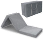 SINWEEK 3.95" Full Memory Foam Folding Topper with Storage Bag - Foldable Trifold Floor Mat Topper, CertiPUR-US Certified Guest Sleeping Pad, Machine Washable Cover - size: T (38 x 75 Inch), style: High Support Foam
