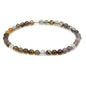 Keleny 4mm Natural Round Beads Gemstones Rock Crystal Stretch Bracelet 7 Inch Unisex - color: Botswana Agate