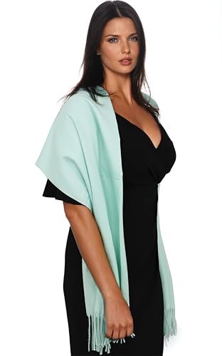 Ocomfly 100% Pashmina Scarf for Women - Premium Womens Scarves - Gift Boxed - Shawls or Wraps - Ultra Soft and Warm - color: Spring Green