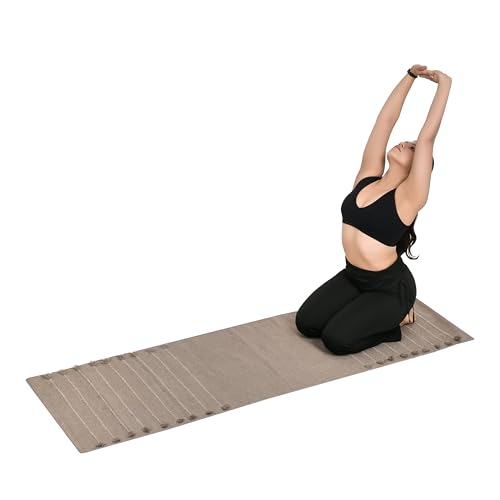 Silak Handmade Organic Cotton Yoga Mat Cotton Exercise Rug – Handwoven, Absorbent & Hand Washable Fitness Mat Ideal for Yoga, Workouts and Meditation - color: Clay