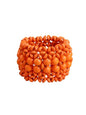 Bohemian Wooden Bead Bracelets Boho Colorful Handmade Elastic Stretch Bracelets Design for Women Summer Beach Festival Jewelry - color: Orange