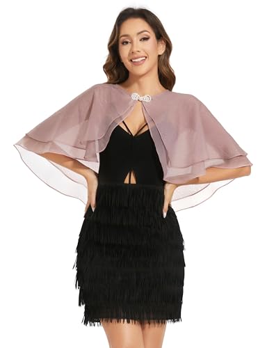Women's Sheer Tencel Shawls and Wraps for Evening Dresses Soft Wedding Cape Lightweight Bridesmaid Scarves Cover Up - color: Blush