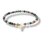 Morchic 4mm Natural Gemstone Beads Stretch Bracelet for Women, With Freshwater Pearls, Energy Gem Birthday Gift for Her 7.2” - color: India Agate