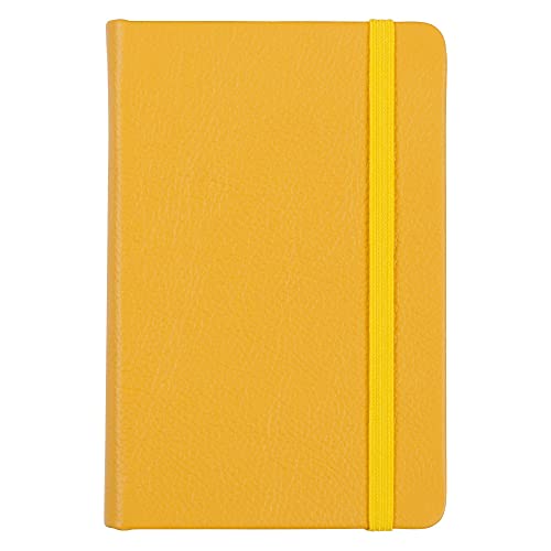 Leather Pocket Notebook, Writing Journal, Full-Grain Leather, Narrow Ruled Paper, Notebooks for Work & School, Butter Yellow (5.7" x 3.8”) - color: Butter Yellow, size: Pocket