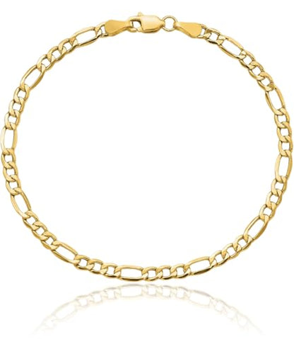 IceCarats 14K Yellow Gold 3.5mm Figaro Chain Link Bracelet, Polished