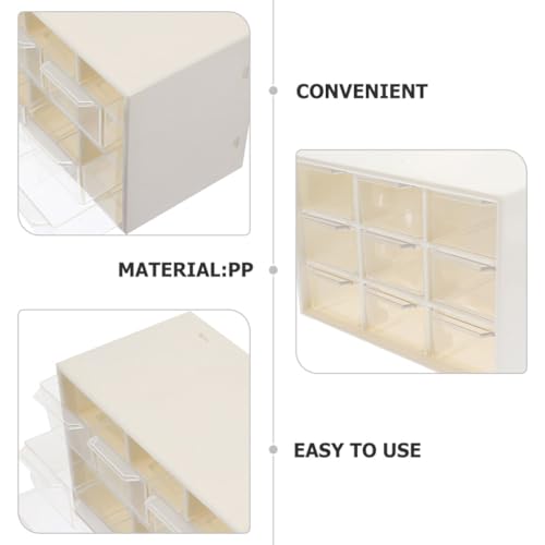 Cabilock 2pcs Clear Storage Drawer Organizer Multifunctional Sundries Storage Box for Jewelry Makeup and Crafts Stackable Design for Bathroom Office and Bedroom Use