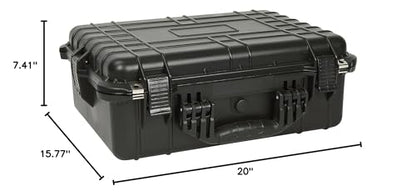 Strongway 20in. Plastic Waterproof Storage Case With Foam, Ammo Box, Fit Use of Drones,Camera,Equipments,Pistols, (Black) - color: Black