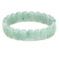Keleny Semi Precious Stones 14mm Faceted Oval Beads Crystal Rock Elastic Bangle 7.5 Inch - color: Green Angelite