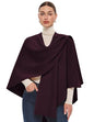 PULI Womens Large Cross Front Poncho Sweater Wrap Topper Knitted Elegant Shawls Cape for Fall Winter - color: Extra Warm Burgundy