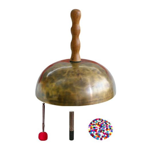 Handheld Metal Singing Bowl,Easy to Carry Meditation Sound Bowl, Removable Meditation Yoga Buddha Sound,Tibetan Meditation Set for Yoga, Chakras, Unique Gift,21-22cm - size: 21