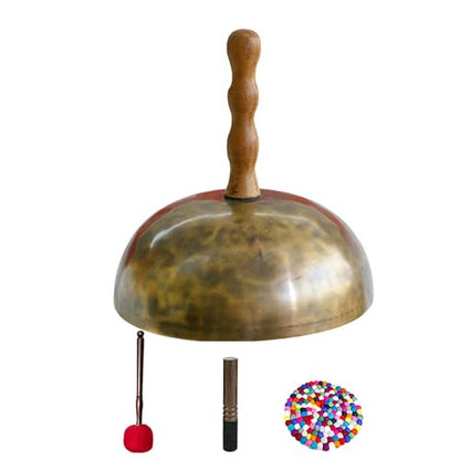 Handheld Metal Singing Bowl,Easy to Carry Meditation Sound Bowl, Removable Meditation Yoga Buddha Sound,Tibetan Meditation Set for Yoga, Chakras, Unique Gift,21-22cm - size: 21