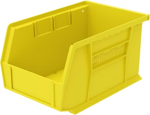 Akro-Mils 30237 AkroBins Plastic Storage Bins, Space-Saving Stackable Bins for Garage, Pantry, Craft Organization, 9" x 6" x 5", Yellow, 12-Pack - color: Yellow