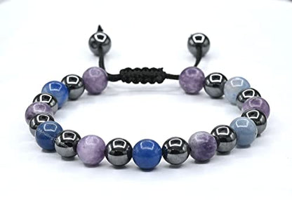 Amazing Gemstone Stop Drinking Alcohol Manifestation Bracelet - Lepidolite Blue Aventurine Hematite Bracelet Set for Men Women Healing Calming Anxiety Stress Relief Gifts(Adjustable) - color: Quit Alcohol