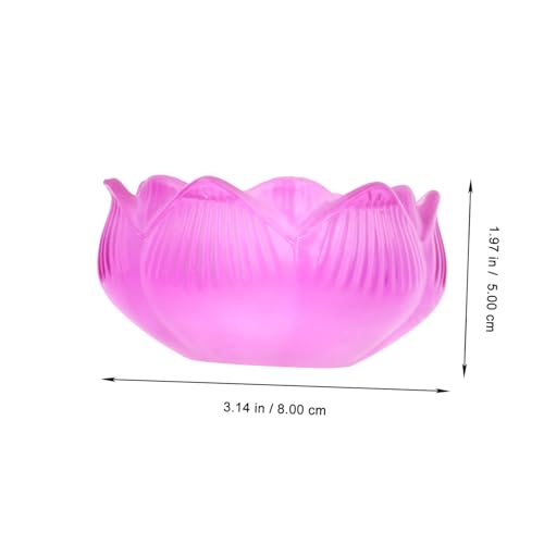 PRETYZOOM 2pcs Lotus Shaped Glass Candleholders Decorative Desktop Ornament Religious Candle Container for Home Zen Garden Table Centerpieces