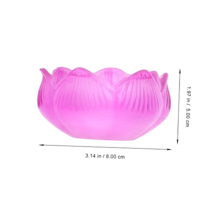 PRETYZOOM 2pcs Lotus Shaped Glass Candleholders Decorative Desktop Ornament Religious Candle Container for Home Zen Garden Table Centerpieces
