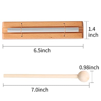 Vilihkc Energy Chime Percussion Hand Bell Meditation Chimes Teacher Tools Reminder Tuned Energy Chimes Music Instrument with Mallet for Classroom Prayer Yoga Music Gift(1 Tone) - color: 1 TONE