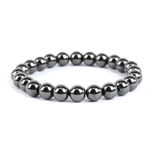Natural Energy Healing Stone Charm Bracelet 8mm Natural Energy Healing Lava Rock Bracelet - Unisex - color: ZLY-hematite