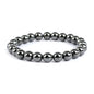 Natural Energy Healing Stone Charm Bracelet 8mm Natural Energy Healing Lava Rock Bracelet - Unisex - color: ZLY-hematite