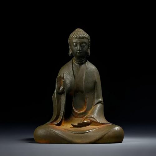 Faceless Buddha Statue - Solid Cast Iron Buddha Figurine, Indoor/Outdoor Zen Decor for Meditation & Spiritual Room - style: Fearless