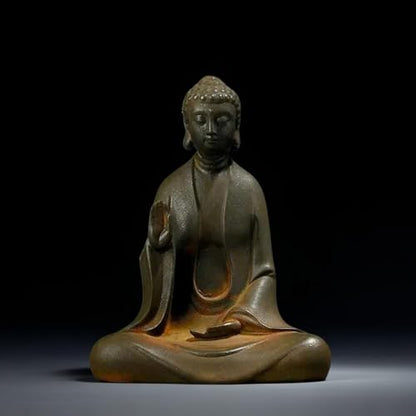 Faceless Buddha Statue - Solid Cast Iron Buddha Figurine, Indoor/Outdoor Zen Decor for Meditation & Spiritual Room - style: Fearless