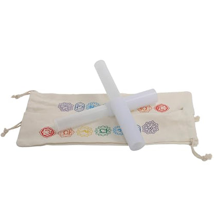 FMTY Crystal Singing Bowl Set - Perfect Pitch 6B+8G+10E+12C, White, Meditation, Yoga, Spiritual Healing