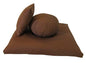 Kapok Zafu, Zabuton and Support Meditation Cushion Set (3pc) - color: Cinnamon