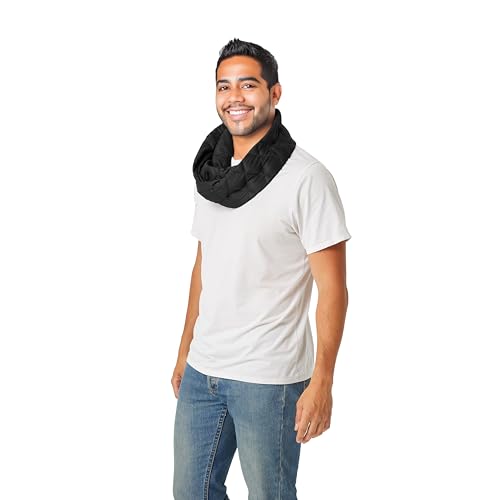 PYVOT Weighted Infinity Scarf, 3 lb Sensory Shoulder Wrap for Everyday Comfort - color: Black