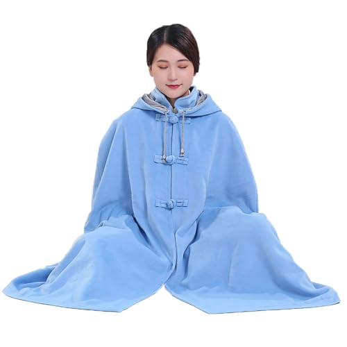 Monk Robe Meditation Cloak,Monk Robe Unisex Cloak Double Layer Plush Winter Thickened Plush Buddhist Supplies Good