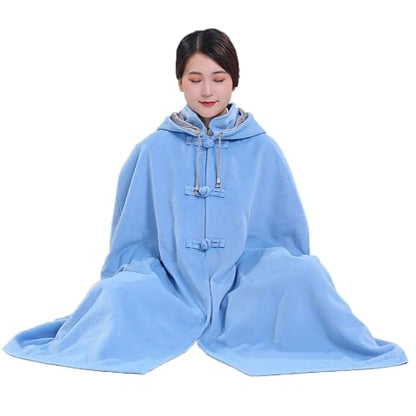 Monk Robe Meditation Cloak,Monk Robe Unisex Cloak Double Layer Plush Winter Thickened Plush Buddhist Supplies Good