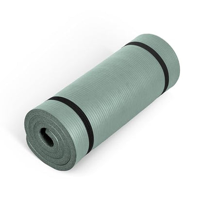 CAP Barbell 1-Inch High Density Exercise Yoga Mat with Strap | Multiple Colors - color: Green