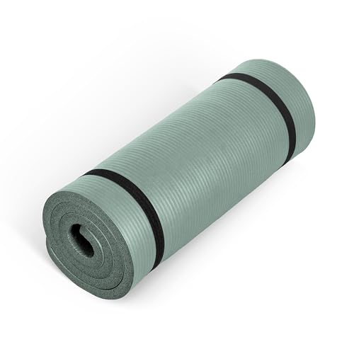 CAP Barbell 1-Inch High Density Exercise Yoga Mat with Strap | Multiple Colors - color: Green