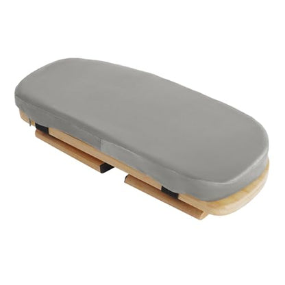 Meditation Prayer Bench, Portable Foldable & 5° Ergonomic Tilt Kneeling Meditation Yoga Stool with Cushion & Carry Bag for Home/Studio/Gym, Bamboo & Velvet Kneeling Stools (Grey) - color: Grey