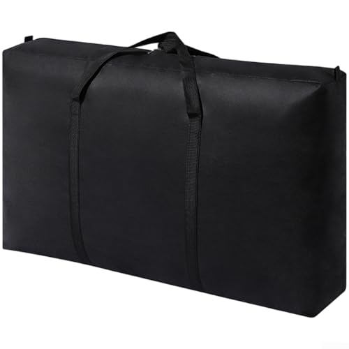 Large Capacity For Quilt Storage Bag Waterproof with Reinforced Handles Oxford Cloth Designed for Moving, Travel, and Household Organization (100L (80L (70 * 52 * 24) Black) - color: Black, size: 80L (70*52*24)