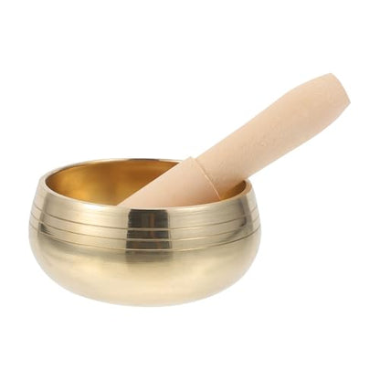 FRCOLOR Handmade Tibetan Singing Bowl with Mallet for Meditation and Yoga Relaxation Sound Bowl for Mindfulness Stress Relief Meaningful Present for Men and Women