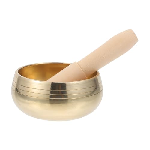 FRCOLOR Handmade Tibetan Singing Bowl with Mallet for Meditation and Yoga Relaxation Sound Bowl for Mindfulness Stress Relief Meaningful Present for Men and Women