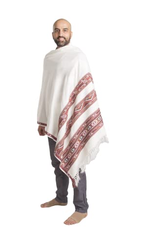 Meditation Shawl or Blanket, Exotic Shawl/Wrap, Oversize Scarf or Stole. Unisex - color: White
