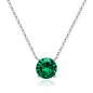Ursilver Mothers Day Gifts - Birthstone Necklace for Women 925 Sterling Silver Round Birthstone Necklace Birthday Gifts 12 Months Necklaces for Women Jewelry Gift - color: silver-05-May-Emerald Green