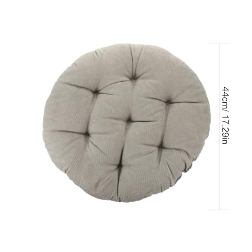 Veemoon Meditation Floor Pillow Round Seat Cushion 42cm Diameter Thick 6-8cm Corduroy Fabric Charcoal Gray Comfortable Floor Seating Pad for Yoga Living Room Outdoor Use