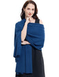 Soft Cashmere Blend Wrap Chic Scarf Stole for Women Wayfarer Travel Extra Large 87"x28" - color: Imperial Blue