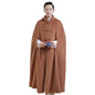 Meditation Buddhist Hooded Cloak Coat, Winter Meditation Cloak Zen Cloak Men and Women, Plush Cloak(Khaki)(2XL) - color: Khaki, size: 2XL