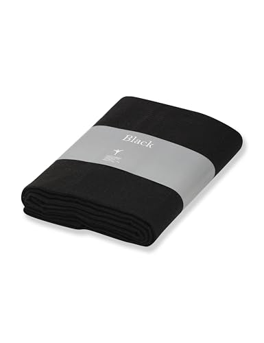 MISZBHA Yoga Rugs & Blanket Indian Cotton Perfect for Restorative Yoga & Meditation Pack of 1 - color: RIB BLACK