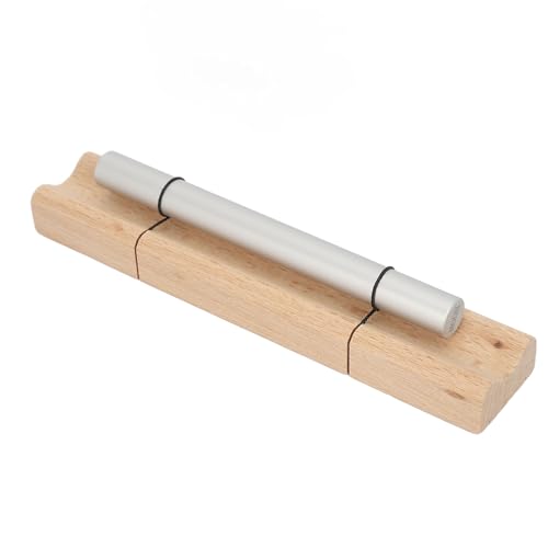 Single Tone Energy Chime for Mindfulness Meditation, Wooden Hand Chime with Mallet, Cherry Wood and Aluminum Alloy Healing Bell for Yoga Prayer Stress Relief (Moon Shaped) - size: Moon Shaped