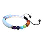Unisex Healing Stone Bracelets Natural Gemstone Charm Stretch Bracelet Crystal Energy Heart Charm Tiger Eye 8MM Beads Bracelet Handmade Meditation Stone Jewelry Elastic Yoga Bracelet - color: 7 chakra moon