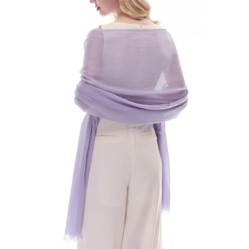 RIIQIICHY Scarf for Women Lightweight Solid Color Long Fashion Gauze Scarves Shawl Wrap - color: Lavender