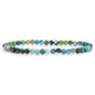 Angelstones Natural Gemstone Small Beaded Stretch Bracelet, 4mm Faceted Round Beads, Crystal Healing Bracelet for Women - color: Turquoise