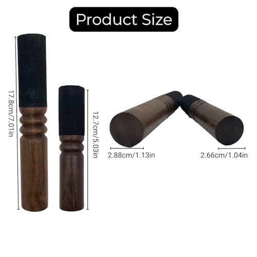 Tibetan Singing Bowl Mallet Suede Wooden Striker Leather Wrapped Meditation Mallet Sound Bowl Stick Buddha Musical Instruments for Buddhist Meditation Yoga Chime (Black and Brown) (1)