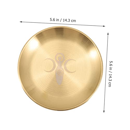 Cabilock 2pcs Altar Plate for Candle Holders Tarot Ceremony Tray Unique Patterns for Spiritual Offerings and Home Decor Elegant Candle Tray for Rituals and Decoration